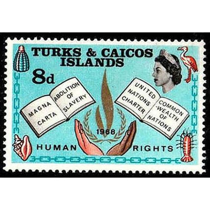 Turks & Caicos Islands 1968 Human Rights Year 8d MH Stamp QE II