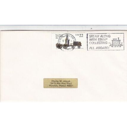 United States 1987 Steam Along With Stamp Collecting Cover Honolulu cancel VGC