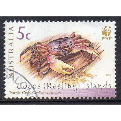 Cocos (Keeling) Islands 2000 WWF Crabs - Purple Crab 5c Used