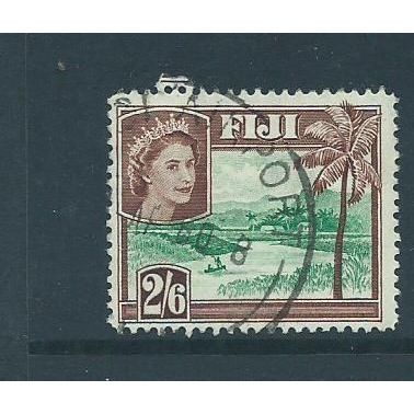 fiji stamps sg292a sg 292a 2/6d used 1954 cds