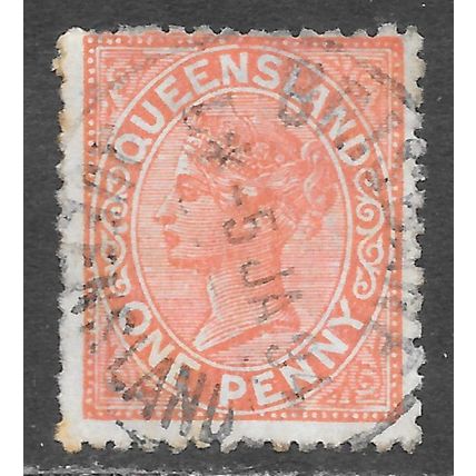 QUEENSLAND 1887 AUSTRALIA STATE QV ONE PENNY