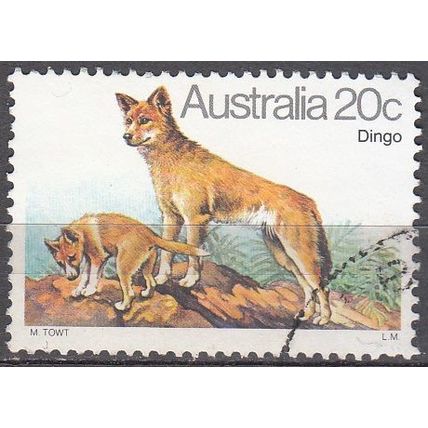 Australia 1980 Michel 700 O Cote (2005) 0.20 € Chien Dingo Cachet rond