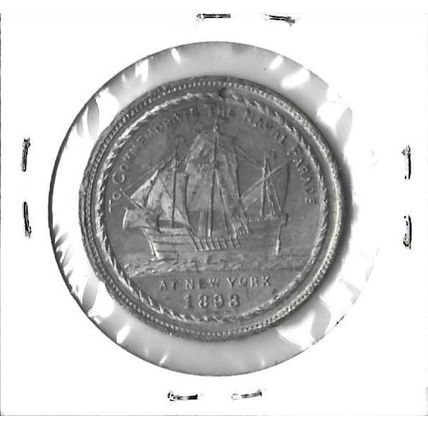 1893 Battleship NY Medal Bu Holed
