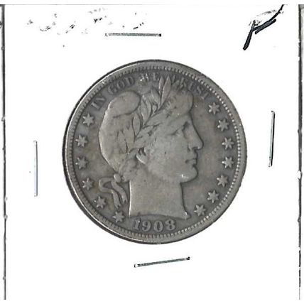 1908-D US Silver Barber Half Dollar Fine