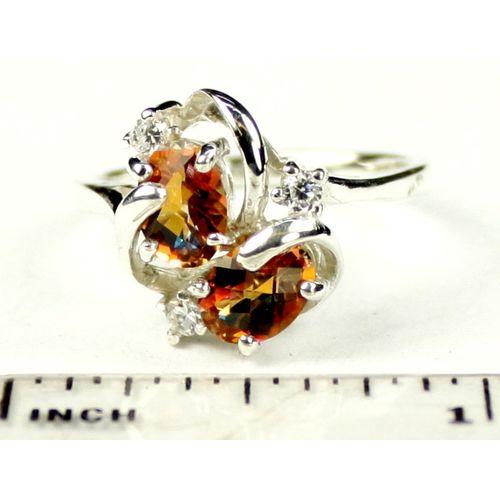 Twilight Fire Topaz, 925 Sterling Silver Ladies Ring, SR016