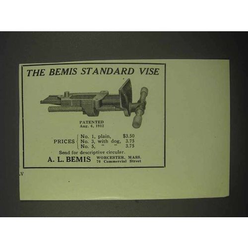 1922 Bemis Standard Vise Ad