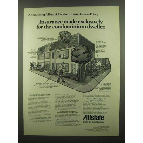 1974 Allstate Insurance Ad - For Condominium Dweller