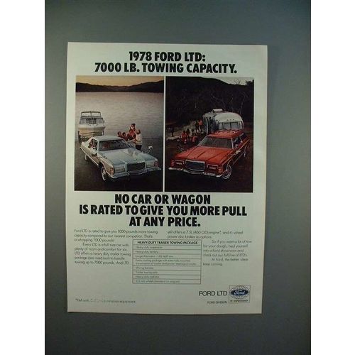 1978 Ford LTD Car Ad - 7000 lb. Towing Capacity