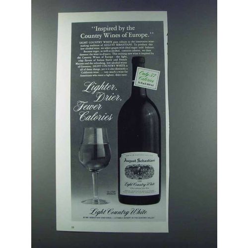1981 August Sebastiani Light Country White Wine Ad