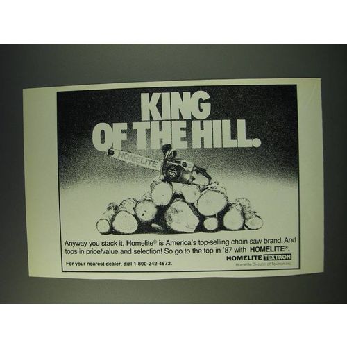 1987 Textron Homelite Chain Saw Ad - King of the hill