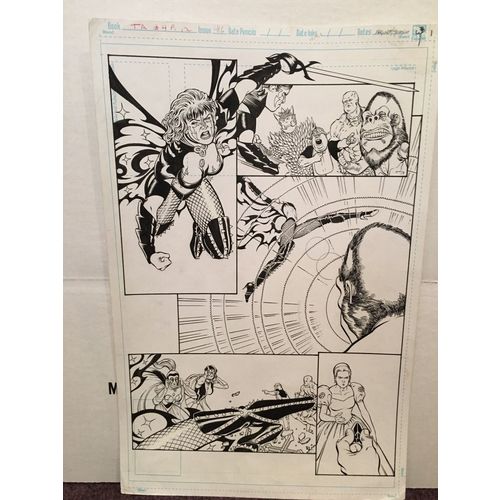 Trinity Angels #4 p12 (1997) Justice League Artist Kevin Maguire Fishnets Fight