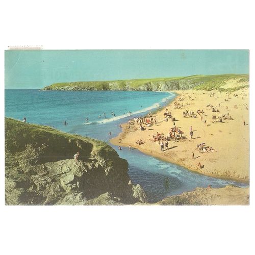 HOLYWELL BAY, CORNWALL. used vintage postcard 1978 postmark =