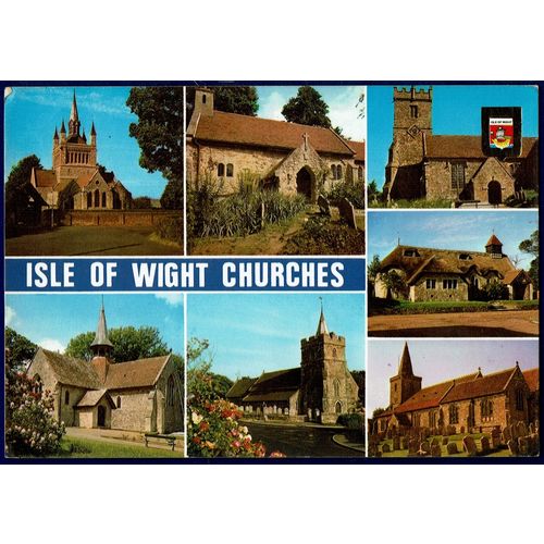 USED NIGH MULTIVIEW POSTCARD ISLE OF WIGHT CHURCHES POSTED 1980