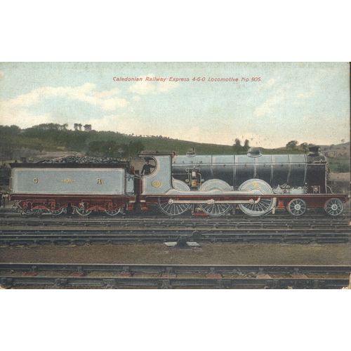 Antique Printed In Saxony PC - Caledonian Express 4-6-0 Locomotive No. 905