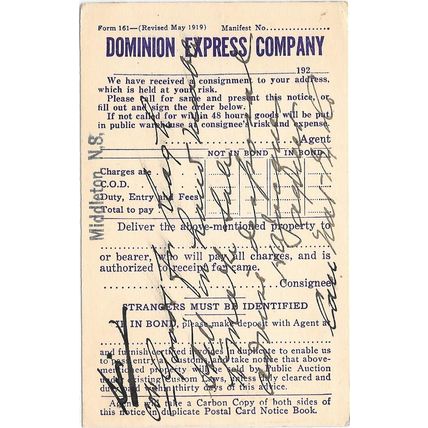 Canada. #P34d Postal Card USED Admiral Dominion Express Co 1905 fm: 161-19