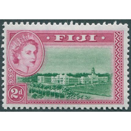 Fiji 1954 2d green & magenta SG 283 unused