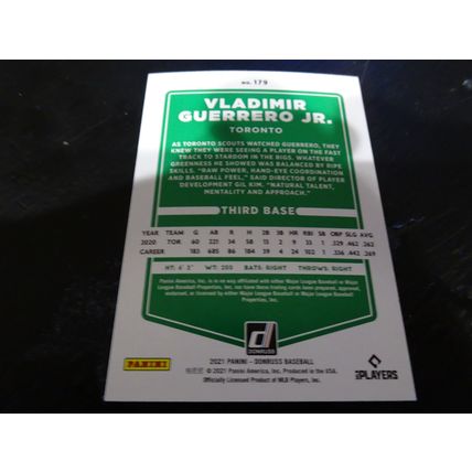 2021 Donruss Card # 179 Vladimir Guerrero Jr Mint (9) Toronto Blue Jays