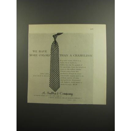 1953 A. Sulka Ties Ad - We have more colors than a chameleon