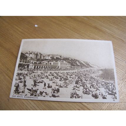 1960s Postcard - Busy East Beach scene, Bournemouth - Dorset