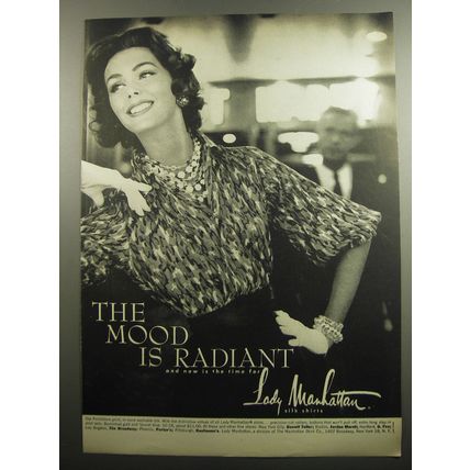 1957 Lady Manhattan Shirt Ad - The mood is radiant