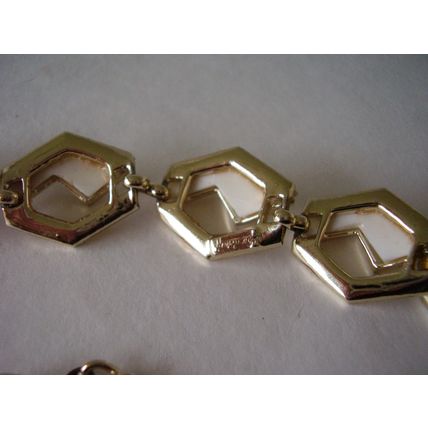 Vintage Jewelcraft Necklace White Thermoset Geometric Panels 1950's Coro