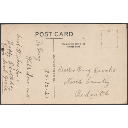 Best Birthday Wishes, Young Lad in a Basket, 1927 - HSB RP Postcard