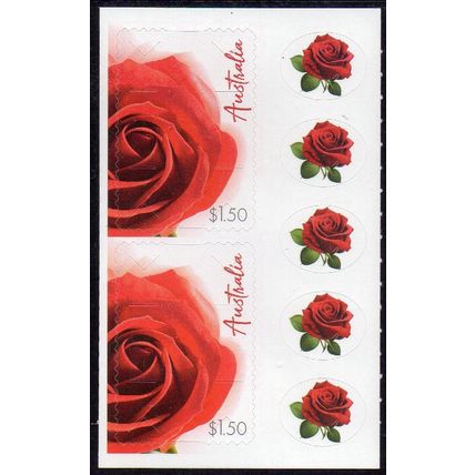 AUSTRALIA: 2024, OCCASIONS. RED ROSE, 2 MINT SELF-ADHESIVE STAMPS WITH STICKERS'