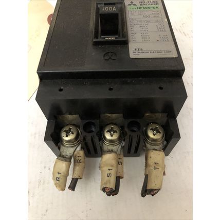 MITSUBISHI NF100-CA 3 POLE, 250vDC/460vAC 100A CIRCUIT BREAKER,CT