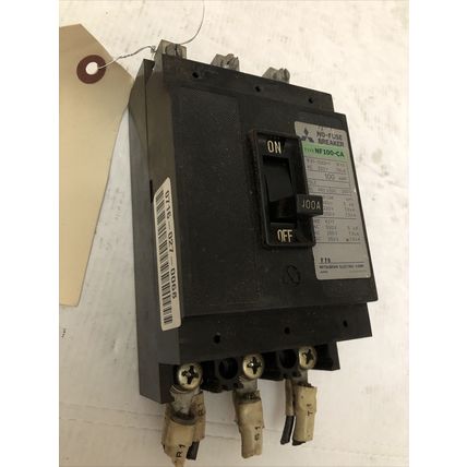MITSUBISHI NF100-CA 3 POLE, 250vDC/460vAC 100A CIRCUIT BREAKER,CT