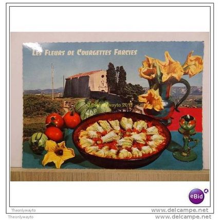 LES FLEURS DE COURGETTES FARCIES, NICE, FRANCE. Postcard