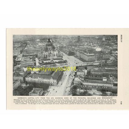 Berlin, Aerial View (2), Germany, Book Illustration (Print), c1920