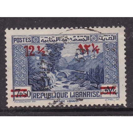 Lebanon 1939 Landscape 12.5p on 7.5p Fine Used SG 247 VGC