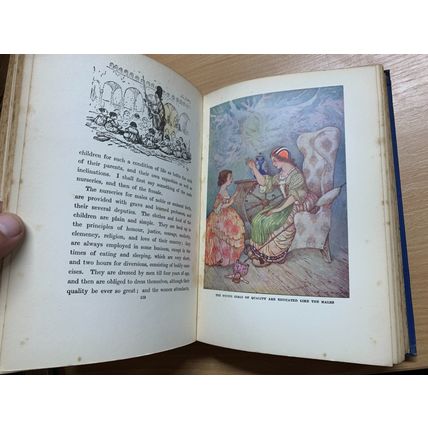 c1920s JONATHAN SWIFT "GULLIVER'S TRAVELS" ILLUSTRATED FICTION ANTIQUE BOOK (P5)