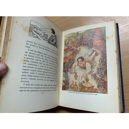 c1920s JONATHAN SWIFT "GULLIVER'S TRAVELS" ILLUSTRATED FICTION ANTIQUE BOOK (P5)