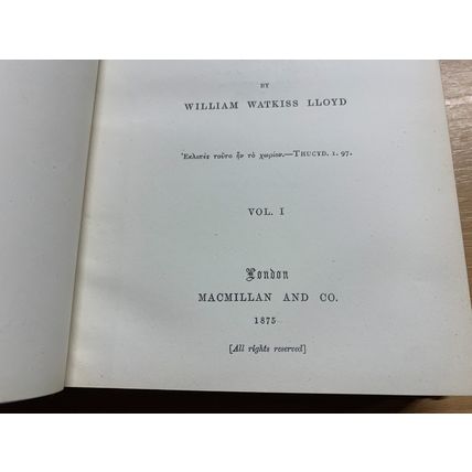 RARE* 1875 "THE AGE OF PERICLES - POLITICS & ARTS OF GREECE" VOL 1 BOOK (P5)