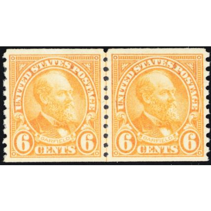 723, Mint VF/XF NH 6¢ Coil Line Pair - Stuart Katz