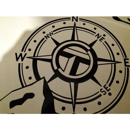 2 x Talbot Express T Logo Decal, Sticker over a Mountain, Large 21in x 10in