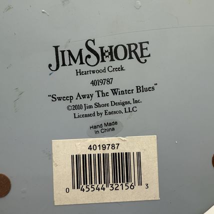 Rare JIM SHORE Blue Snowman"SWEEP AWAY THE WINTER BLUES" #4019787 Figurine 2010