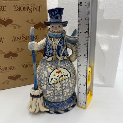 Rare JIM SHORE Blue Snowman"SWEEP AWAY THE WINTER BLUES" #4019787 Figurine 2010