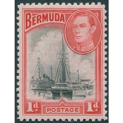 Bermuda 1938 1d black & red SG110 unused