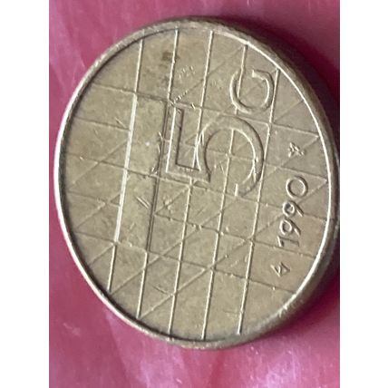 Umlaufmünze Niederlande 5 Gulden 1990