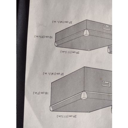 IKEA Storage boxes, set of 4 unused, incomplete, 37x29cms, 10/18 cms high