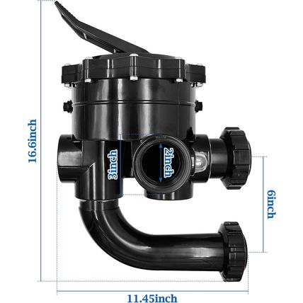 SP0715X62 Multiple Port 6-Position Control Valve with Gauge,2 Inch Side Mount (S