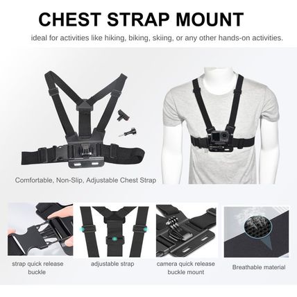 Accessory Kit for DJI Osmo Action: Camera Chest Strap, Camera Head Mount, Camera