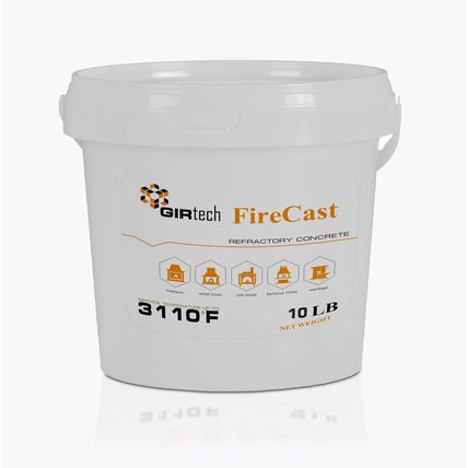 Firecast Castable Refractory Cement Mix 3110 Degree Fahrenheit 10 Lbs High Tempe