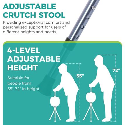 Folding Cane with Seat,Adjustable Walking Stick for Seniors,Lightweight Walking