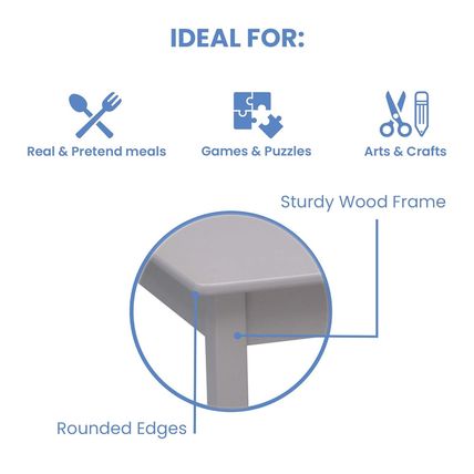 Delta Children Mysize Kids Wood Table and Chair Set (2 Chairs Included) - Ideal