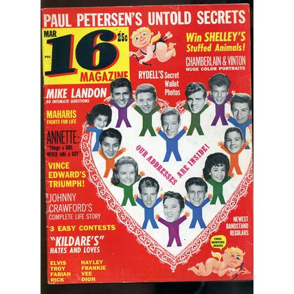16 Magazine-MARCH,1963 TEEN MAGAZINE PAUL PETERSON'S UNTOLD SECRETS EXC