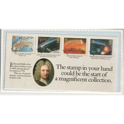 GB stamps 1986 Presentation Pack - SG 1312-1315 - Appearance of Halley's Comet