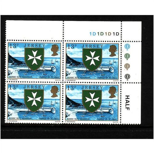 JERSEY 1980 SG 147 13p BONNE NUIT HARBOUR BLOCK 4 VALS U/M MINT